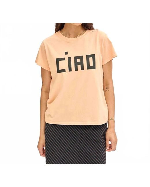 Clare V. Black Classic Tee With Ciao