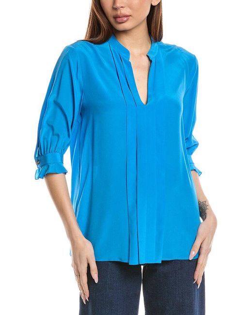 Boss Blue Birula Silk Blouse