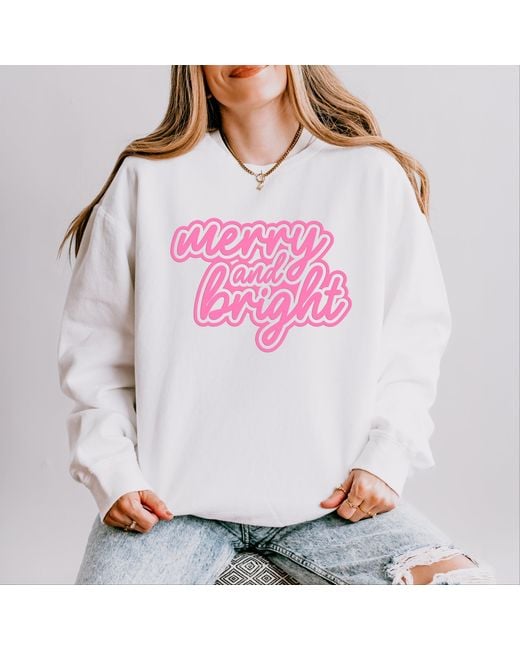 Simply Sage Market Pink Merry & Bright Outline Puff