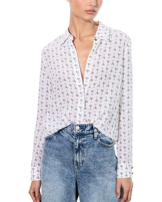 Alice + Olivia White Willa Button Down