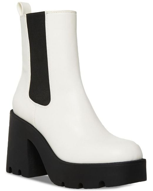 Madden Girl Tippah Faux Leather Platform Midcalf Boots in White Lyst