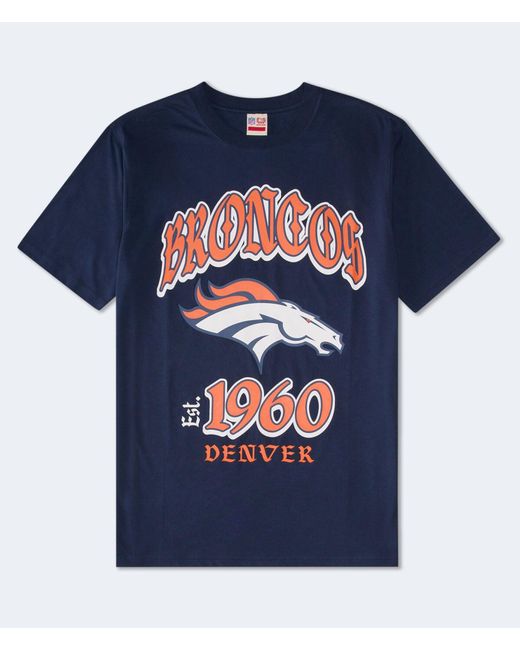 Aéropostale Blue Denver Broncos Helmet Relaxed Graphic Tee for men