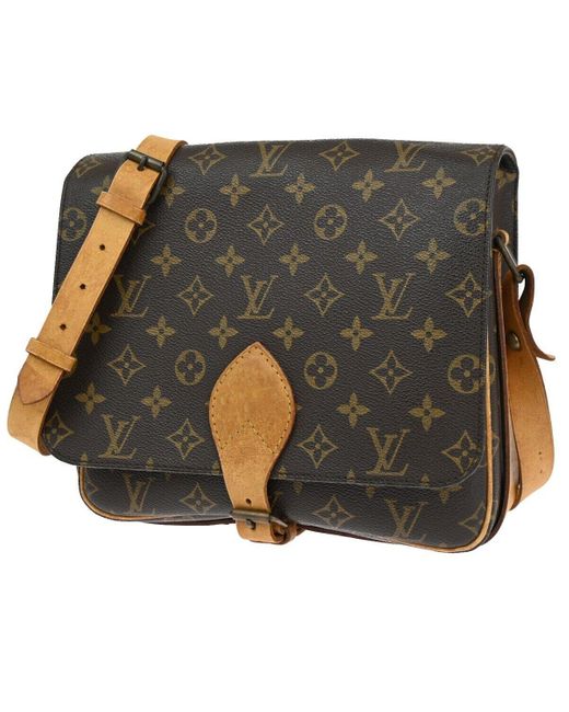 Louis Vuitton Gray Cartouchiere Canvas Shoulder Bag (pre-owned)
