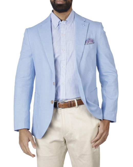 Tailorbyrd Blue Signature Solid Pastel Linen Sport Coat for men
