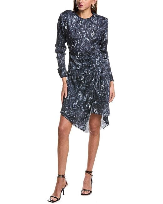 IRO Women's Blue Zimber Silk Midi Dress