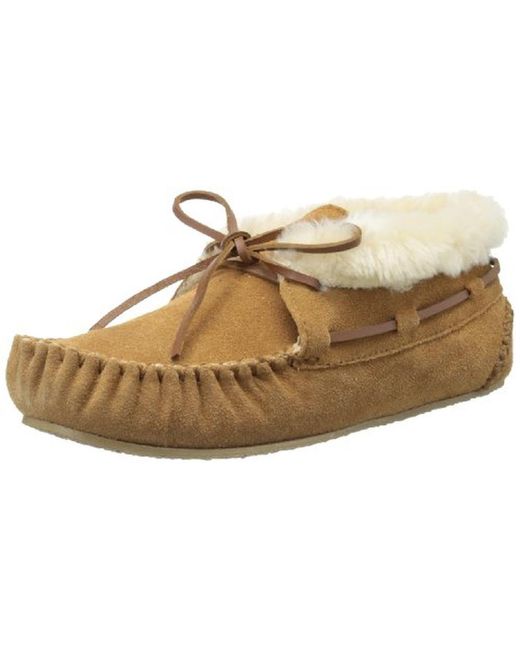 Minnetonka Natural Chrissy Suede Moccasin Bootie Slippers