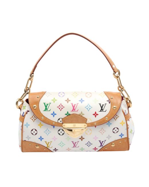 Louis Vuitton White Beverly Mm Monogram Multicolor Bron Shoulder Bag Pvc Leather