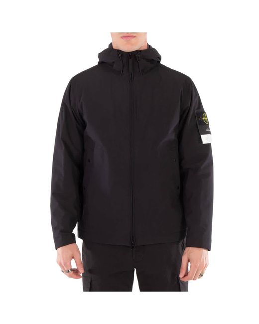 Stone Island Black Shell-R_E. Dye Hooded Blouson for men