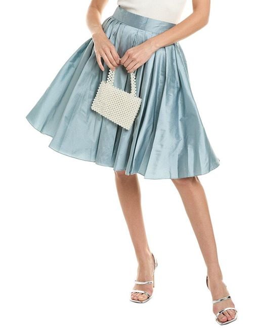 EMILY SHALANT Blue Classic Colors Taffeta Party Skirt