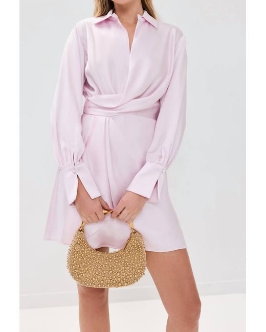 Jonathan Simkhai Pink Talit Draped Front Dress