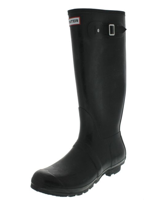 HUNTER Original Tall Rubber Knee-high Rain Boots in Black | Lyst