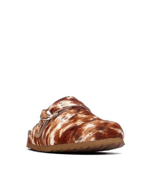 Xti Brown Refresh Leather Clogs