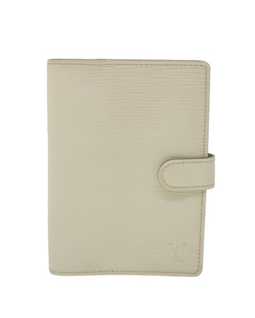Louis Vuitton Agenda Cover Leather Wallet (pre-owned) in Natural