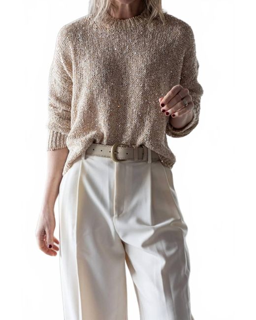 Alysi White Cotton Sequin Sweater