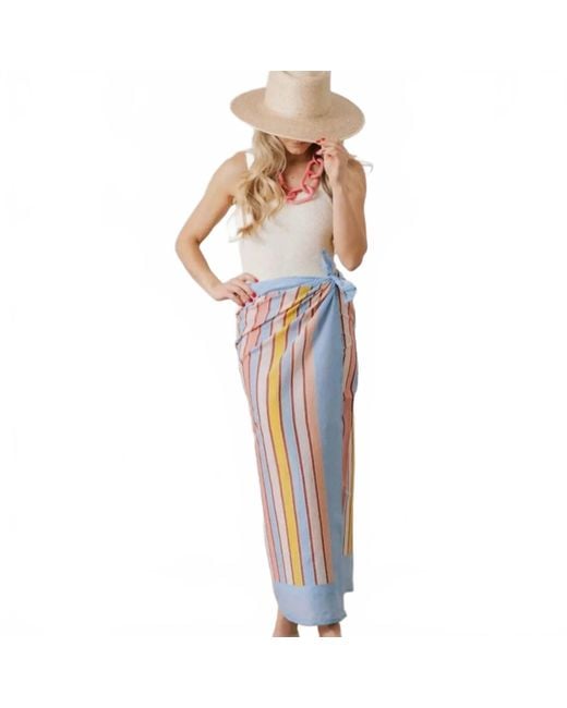 SUNSHINE TIENDA Blue Seaplane Stripe Sarong