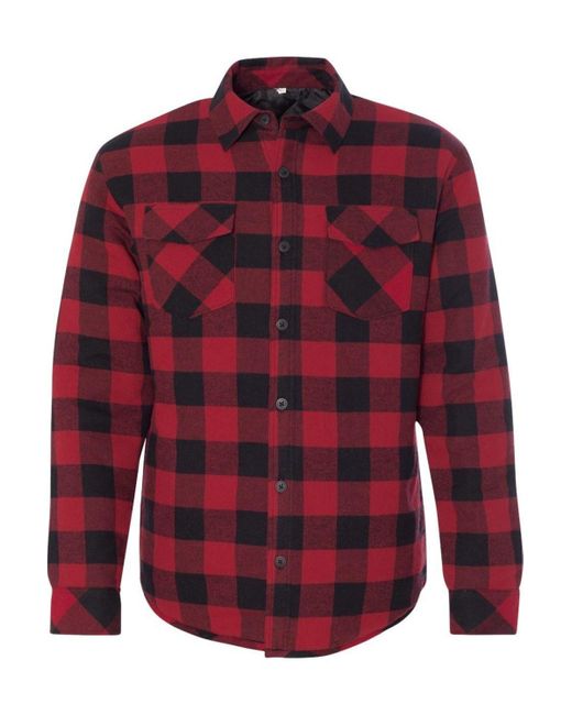Burnside Red Quilted Flannel Jacket for men