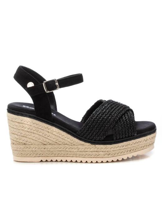 Xti Black Refresh Wedge Sandals