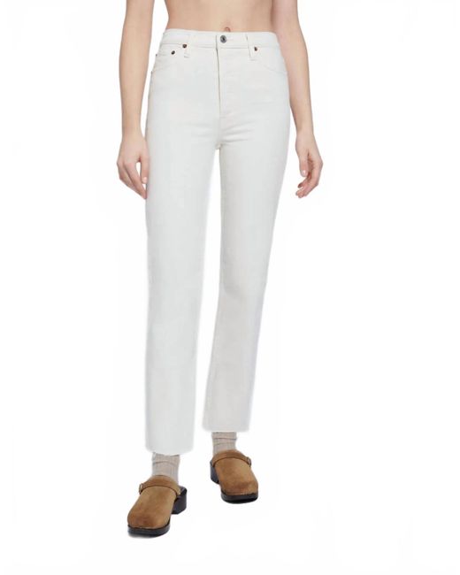 Re/done White 70's Stove Pipe Straight Leg Jeans