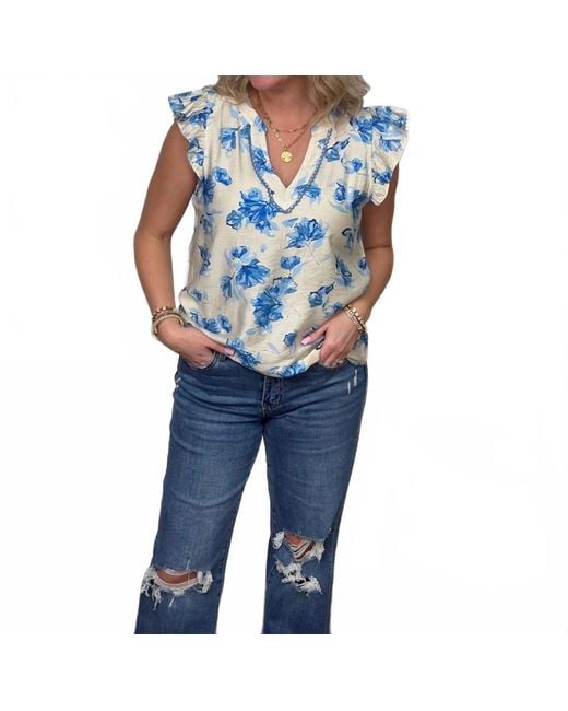 Staccato Blue Trudy Top