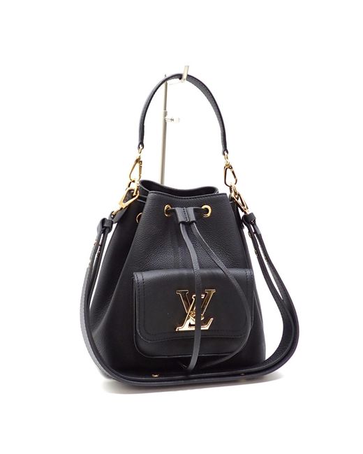 Louis Vuitton Black Lockme Leather Shoulder Bag (pre-owned)