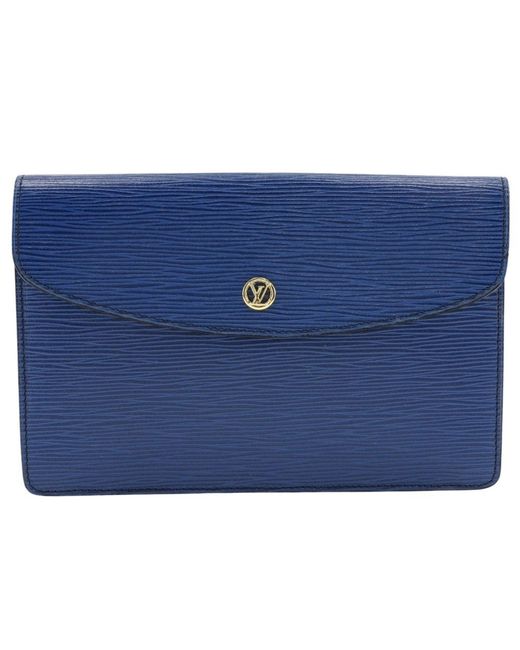 Louis Vuitton Blue Montaigne Leather Clutch Bag (pre-owned)