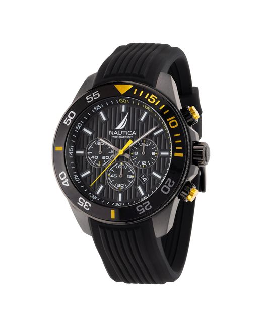 Nautica Black One Recycled Silicone Chronograph Watch for men
