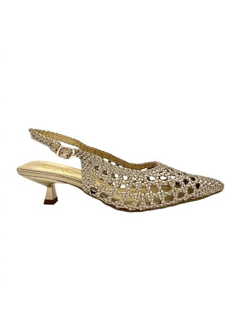 Exe' Metallic Slingback Low Heel