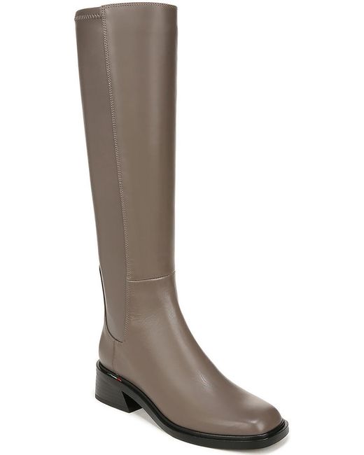 Franco Sarto Brown Giselle Leather Square Toe Knee-high Boots