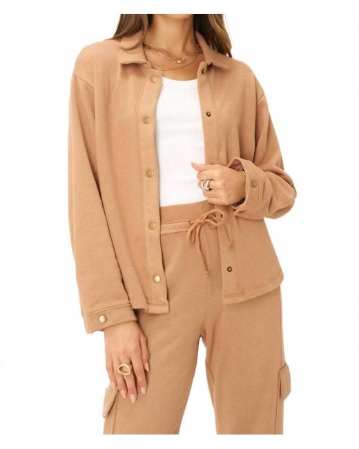 Project Social T Natural Nydia Snap Front Collared Jacket