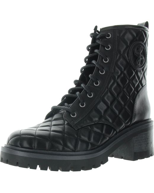 Sam & Libby Black Lace-Up Made Combat & Lace-Up Boots