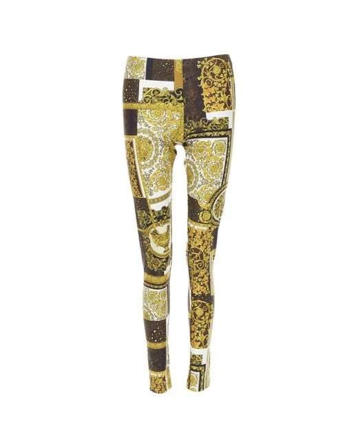 Versace Yellow Mosaic Print Stretchy Legging Pant