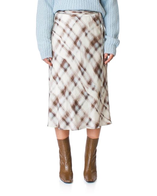 Proenza Schouler Multicolor Plaid Satin Midi Skirt