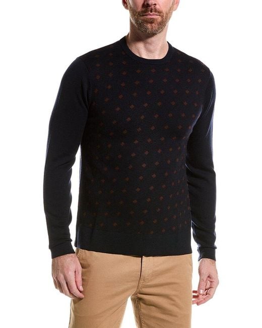 Raffi Black Merino Wool Crewneck Sweater for men