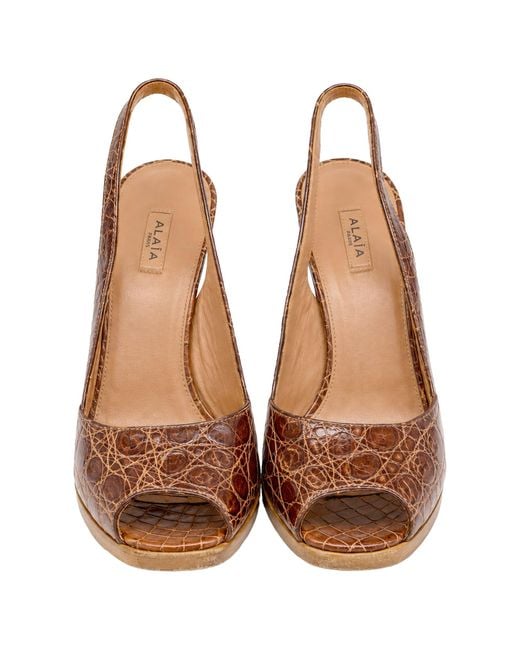 Alaïa Brown Open Toe High Heels