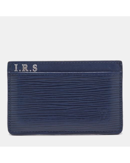 Louis Vuitton Blue Indigo Epi Leather Card Holder for men