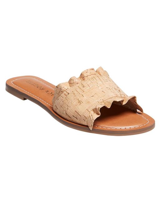 Jack Rogers Brown Rosie Ruffle Ruffled Slip-on Slide Sandals