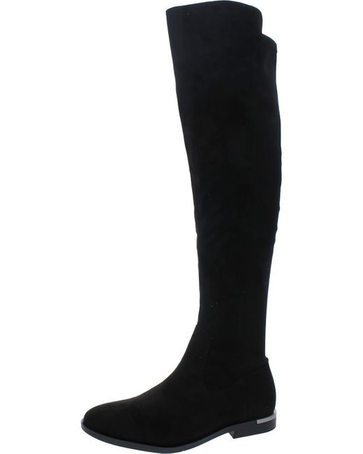 Calvin Klein Black Rania 2 Faux Suede Dressy Knee-high Boots