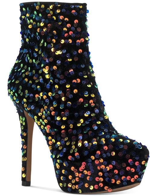 Jessica Simpson Black Odeda 3 Sequin Platform Ankle Boots
