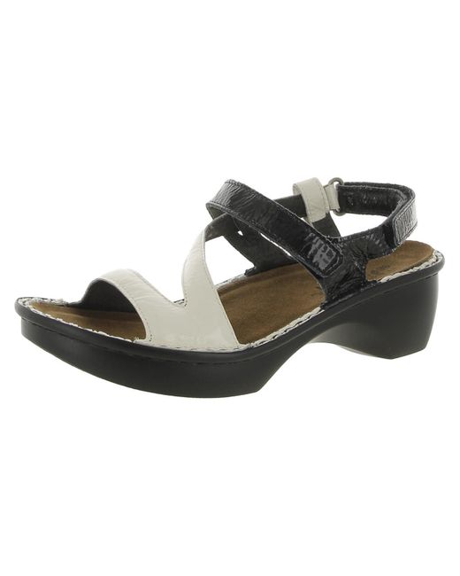 Naot Black Tuscany Leather Ankle Strap Strappy Sandals