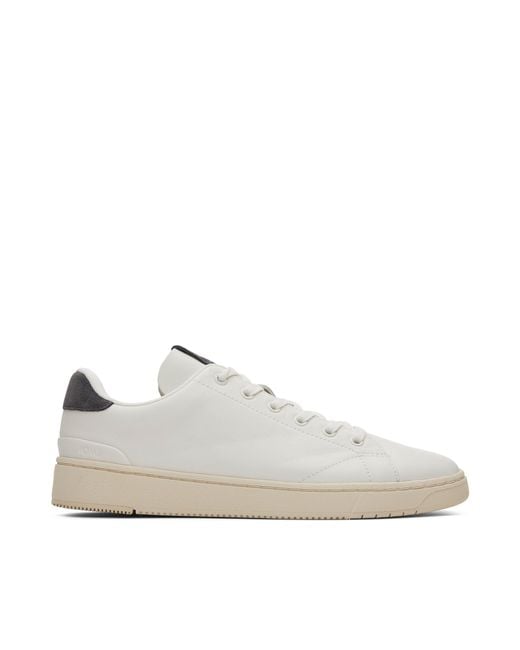 TOMS White Leather Trvl Lite Sneakers for men
