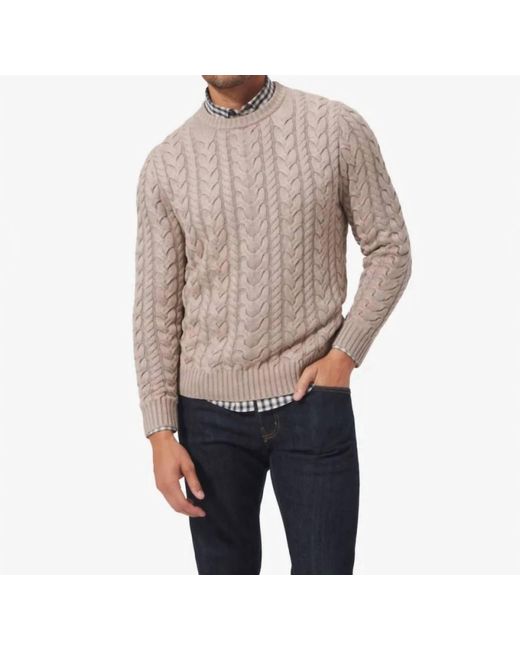 Mizzen+Main Gray Redford Cable Knit Sweater