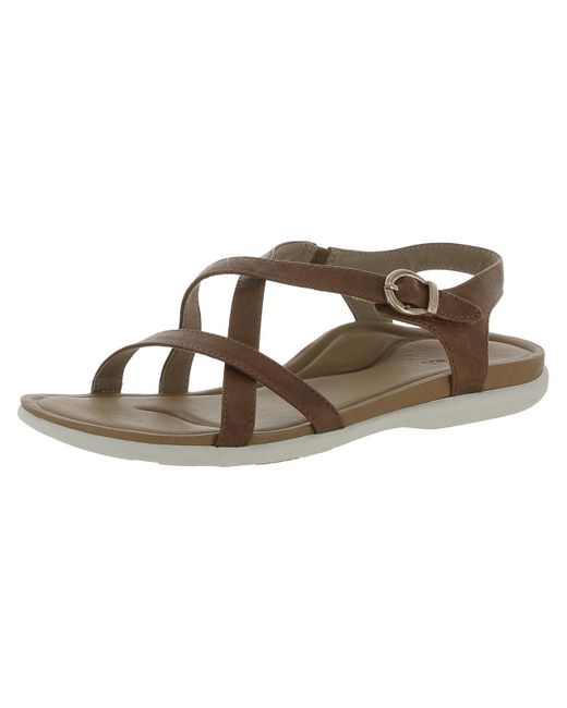Aetrex Brown Penny Open Toe Ankle Strap Strappy Sandals