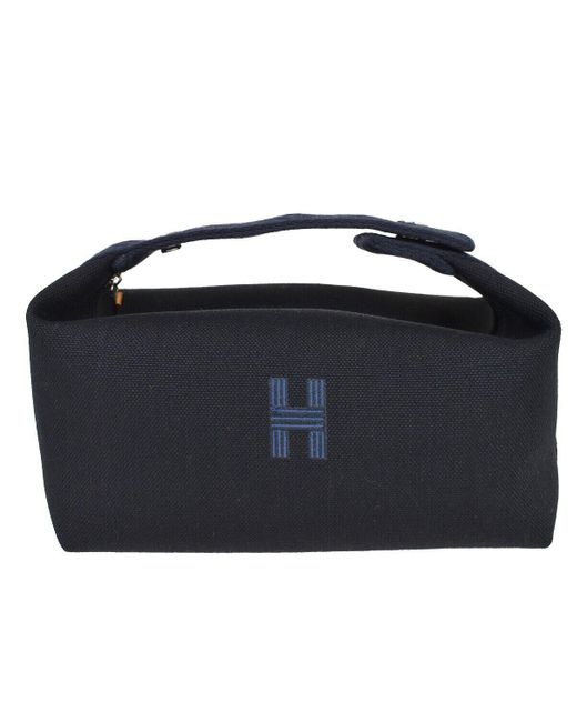 Hermès Black Canvas Clutch Bag (pre-owned)
