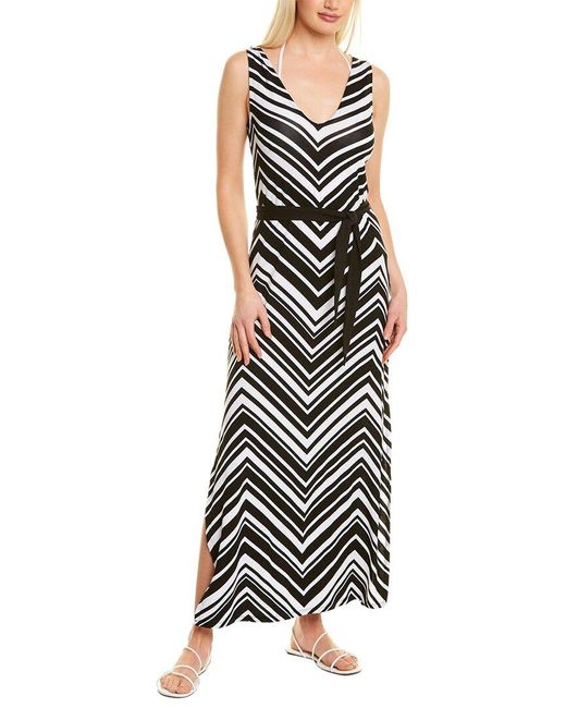 La Blanca Synthetic Archistripe Maxi Dress in Black - Lyst