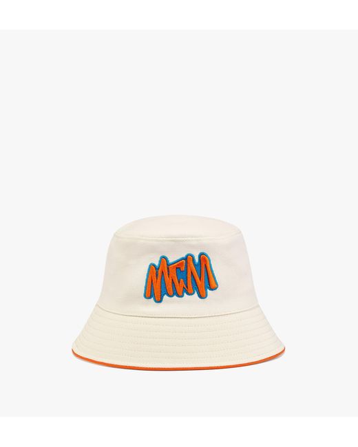 MCM White Sommer Bucket Hat for men