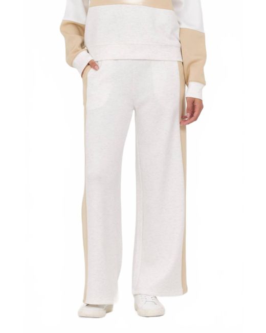 Vintage Havana White Color Block Cloud Fleece Wide Leg Pant