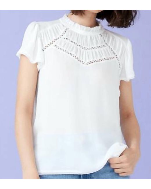 Go> By Go Silk White Throwback Top