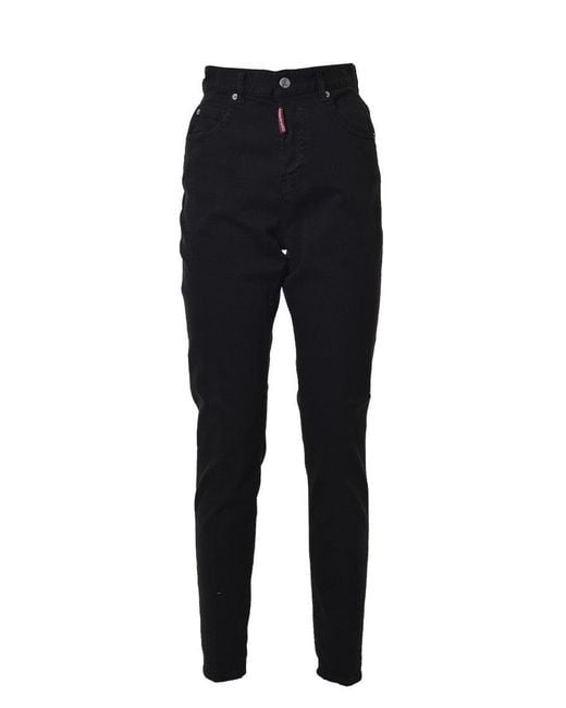 デニム・ジーパン Dsquared2 High Waist Twiggy Jeans In Black Denim Dsquared2 High Waist TWIGGY Jeans women - Glamood Outlet