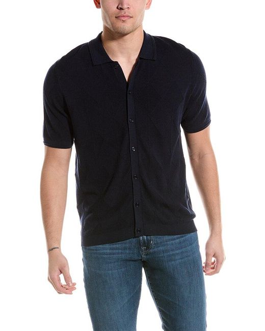 Magaschoni Black Diamond Button Front Sweater for men
