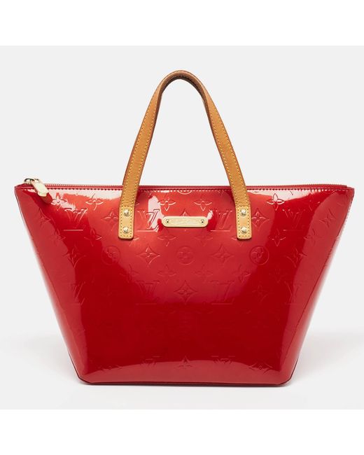 Louis Vuitton Red Pomme D'amour Monogram Vernis Bellevue Pm Bag